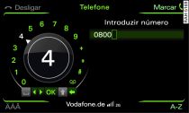 Introduzir o número de telefone por meio do soletrador